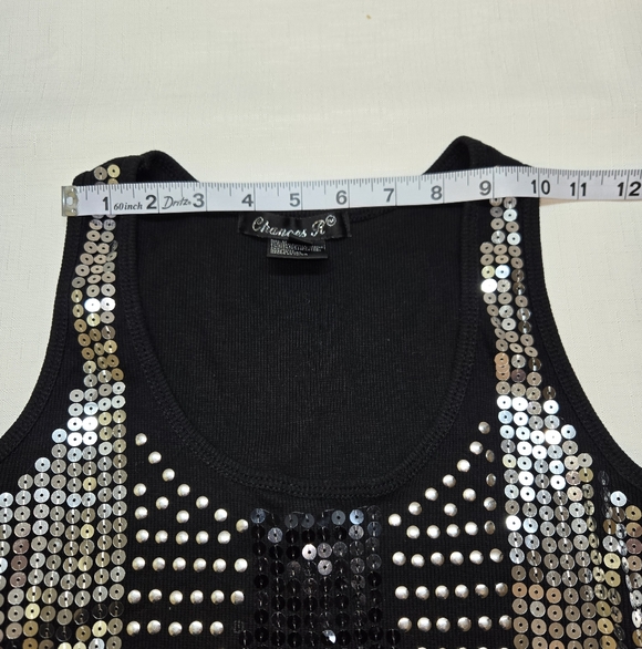 Glamorous Sequin Black and Silver Tank Top - Picture 5 of 8